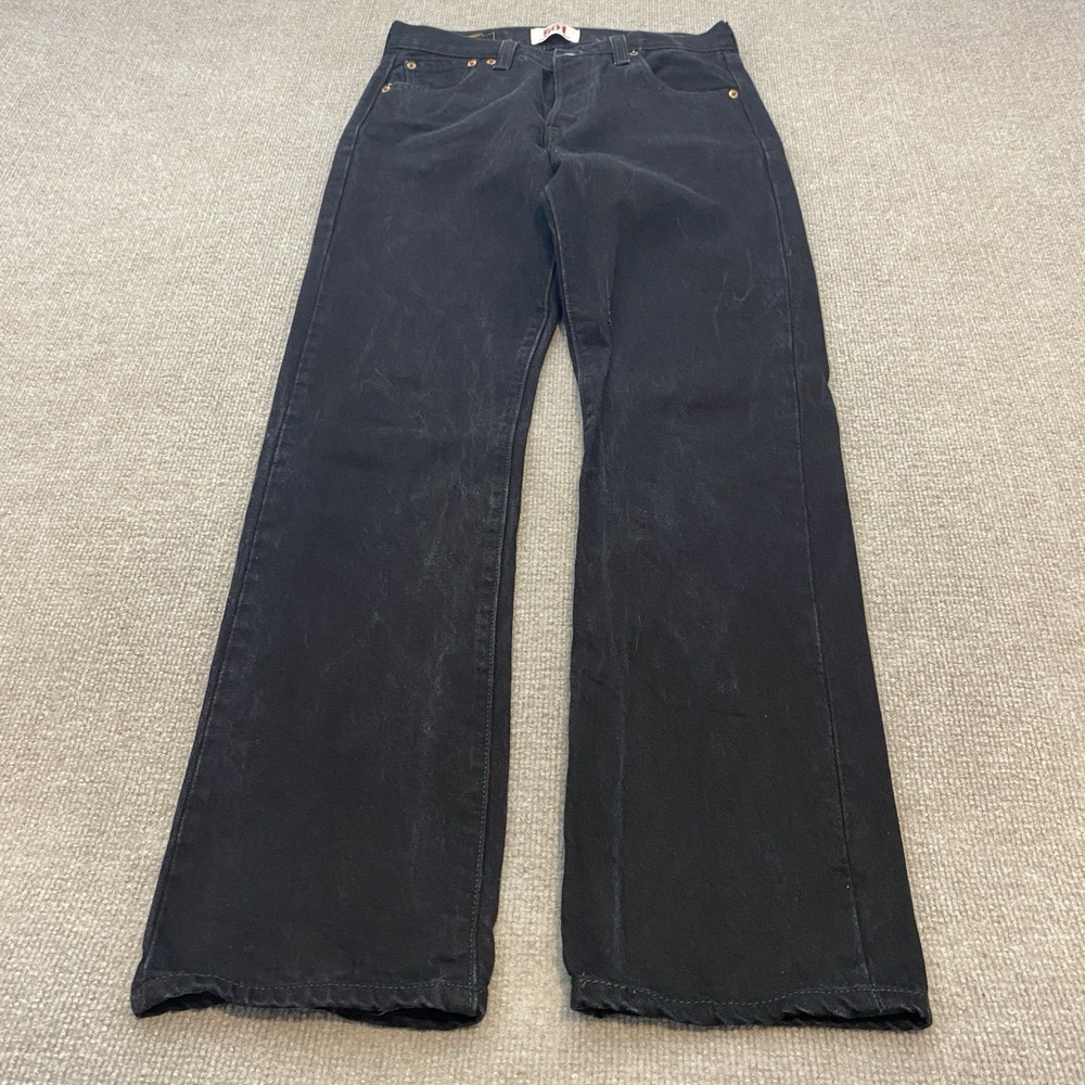 Vintage Levis Jeans Black 501 Straight Button Fly 2000's Mens Size 30 Fits 29x32